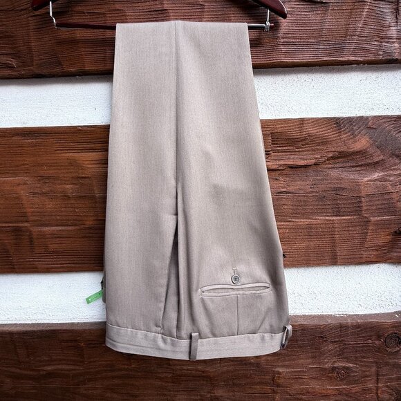 KENNETH COLE REACTION Trouser Suit Dress Pants Men's 33 X 30 Tan Dry Cleaned - Picture 1 of 9